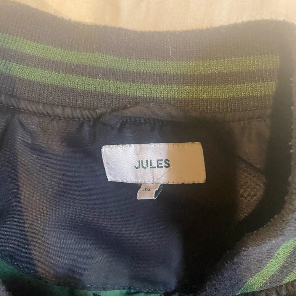 Navy and green Jules Varsity jacket - Picture 2 of 5